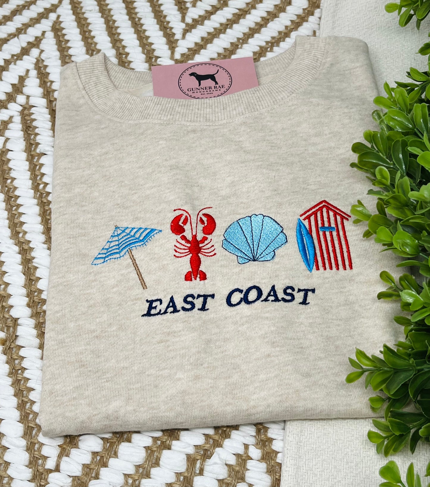 East Coast Embroidered T-shirt or Sweatshirt