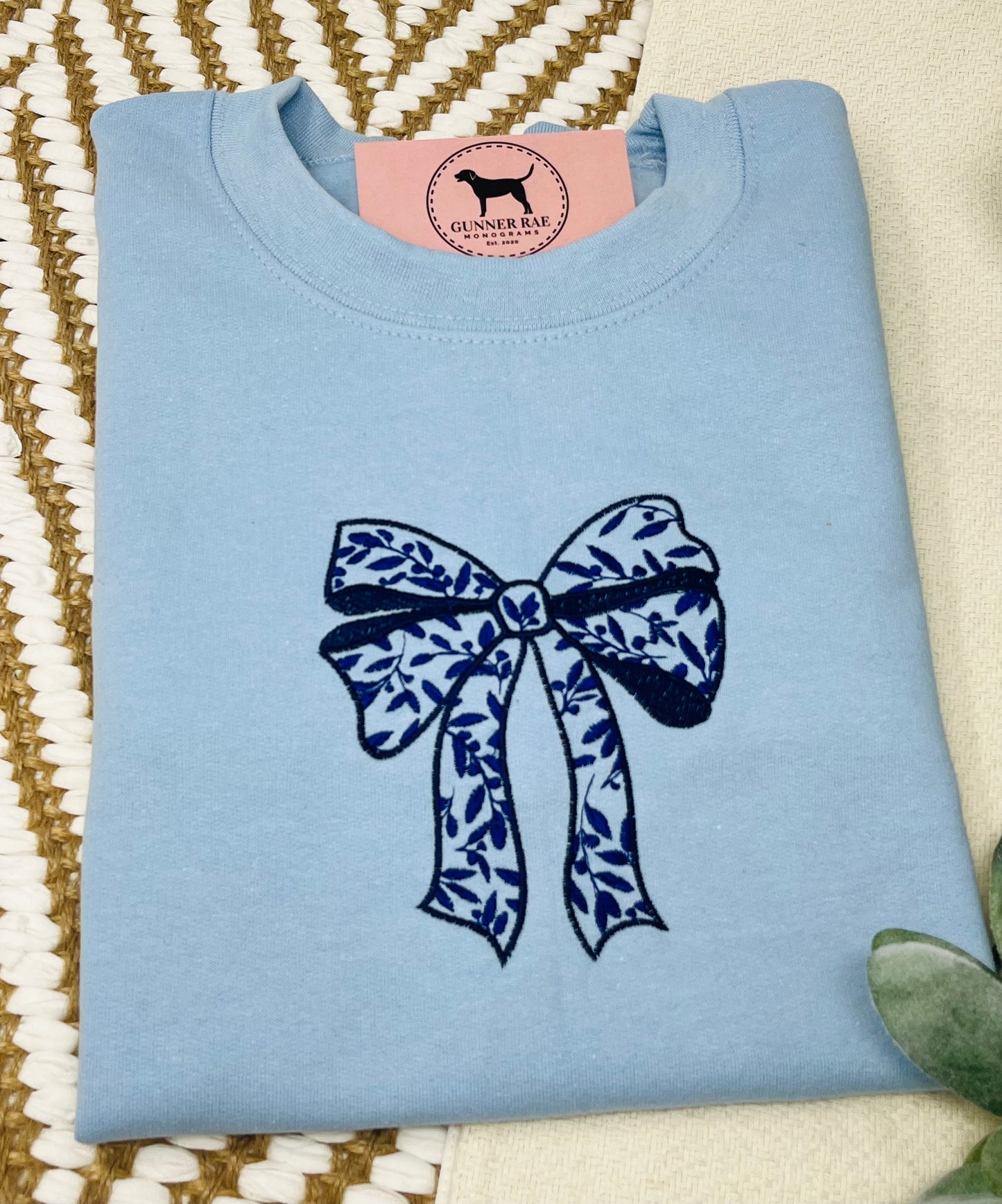 FLORAL BOW Embroidered T-shirt or Sweatshirt