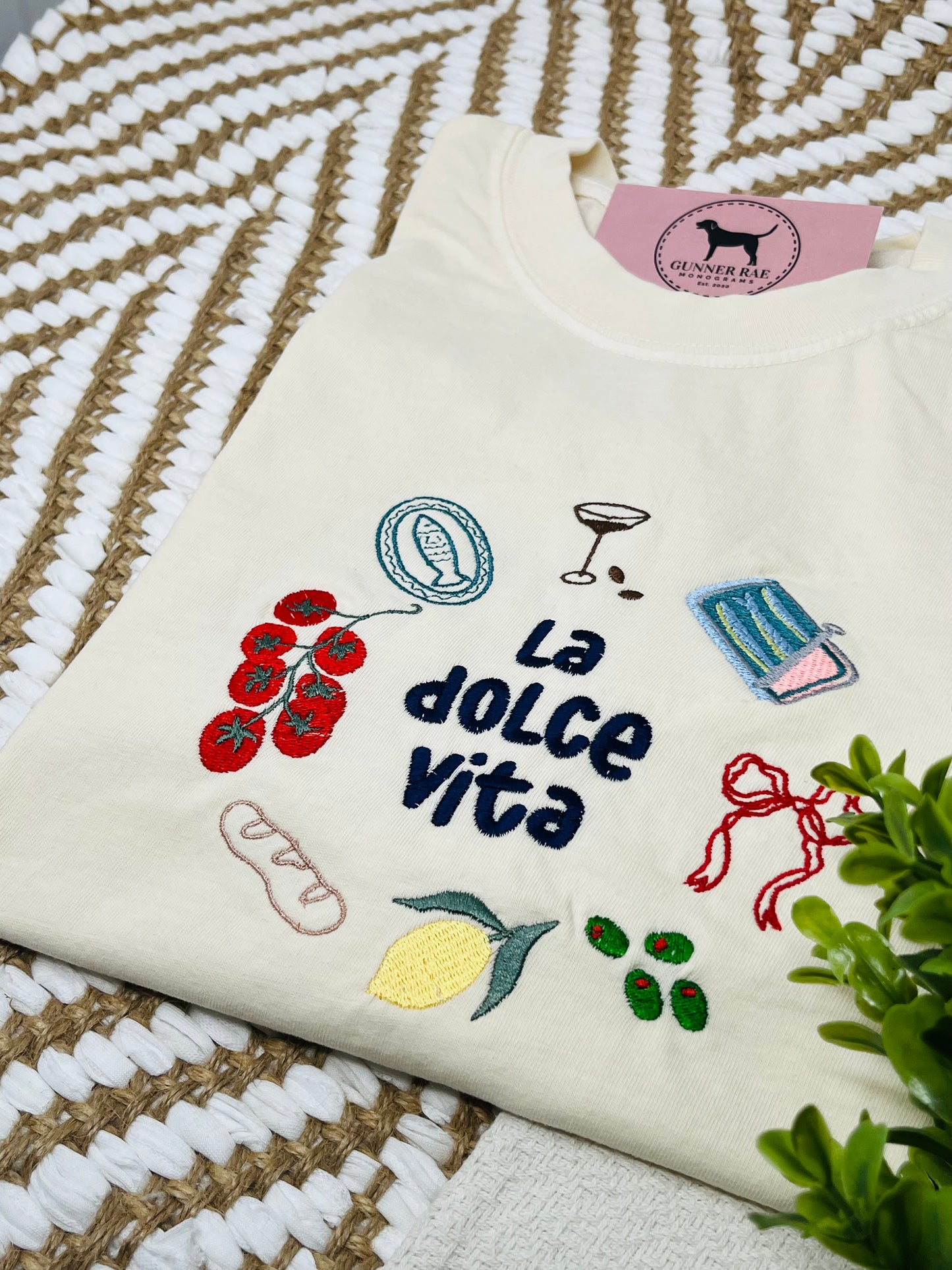 La Dolce Vita Embroidered T-shirt or Sweatshirt