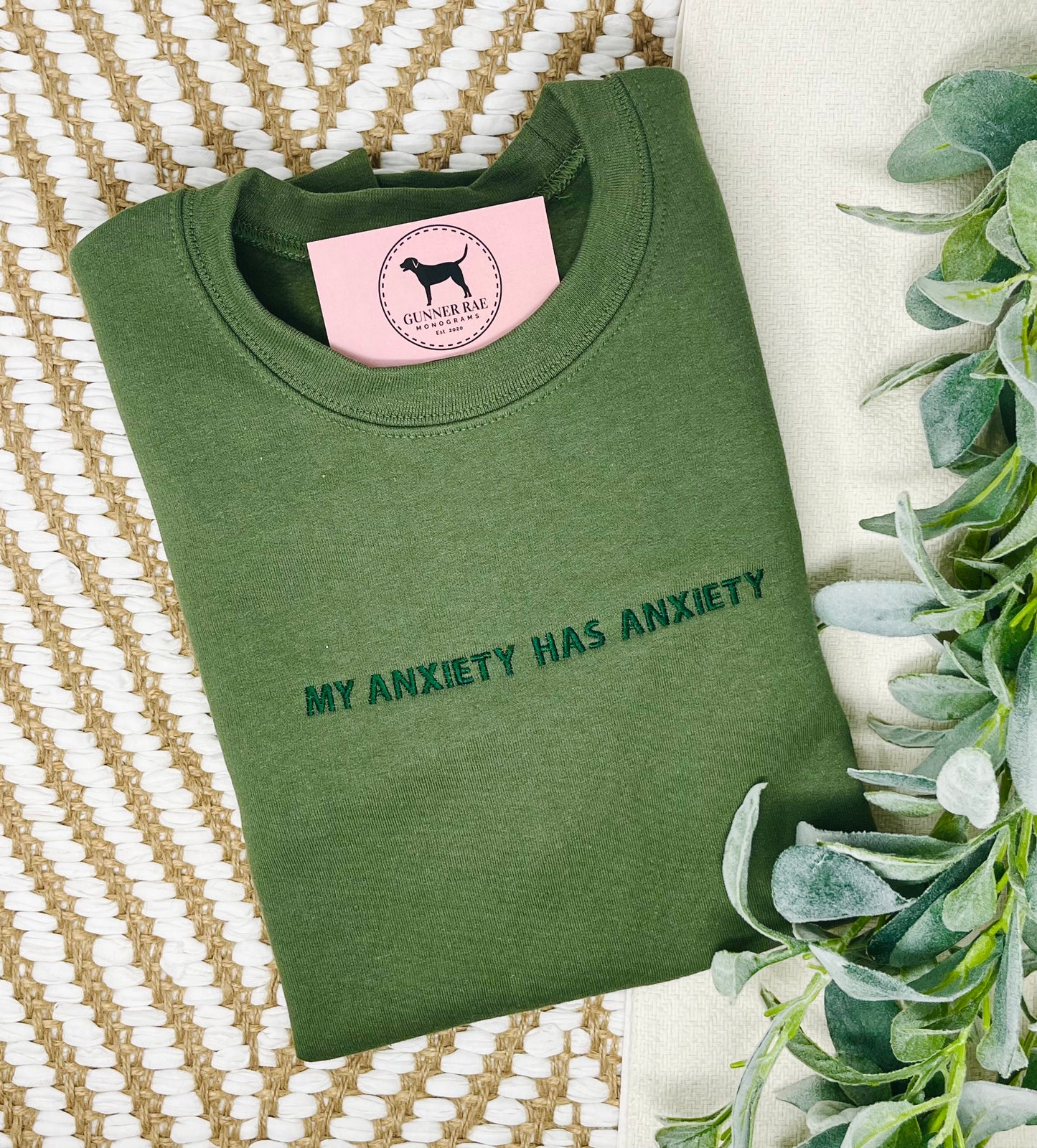 MY ANXIETY HAS ANXIETY Custom Embroidered T-shirt or Sweatshirt
