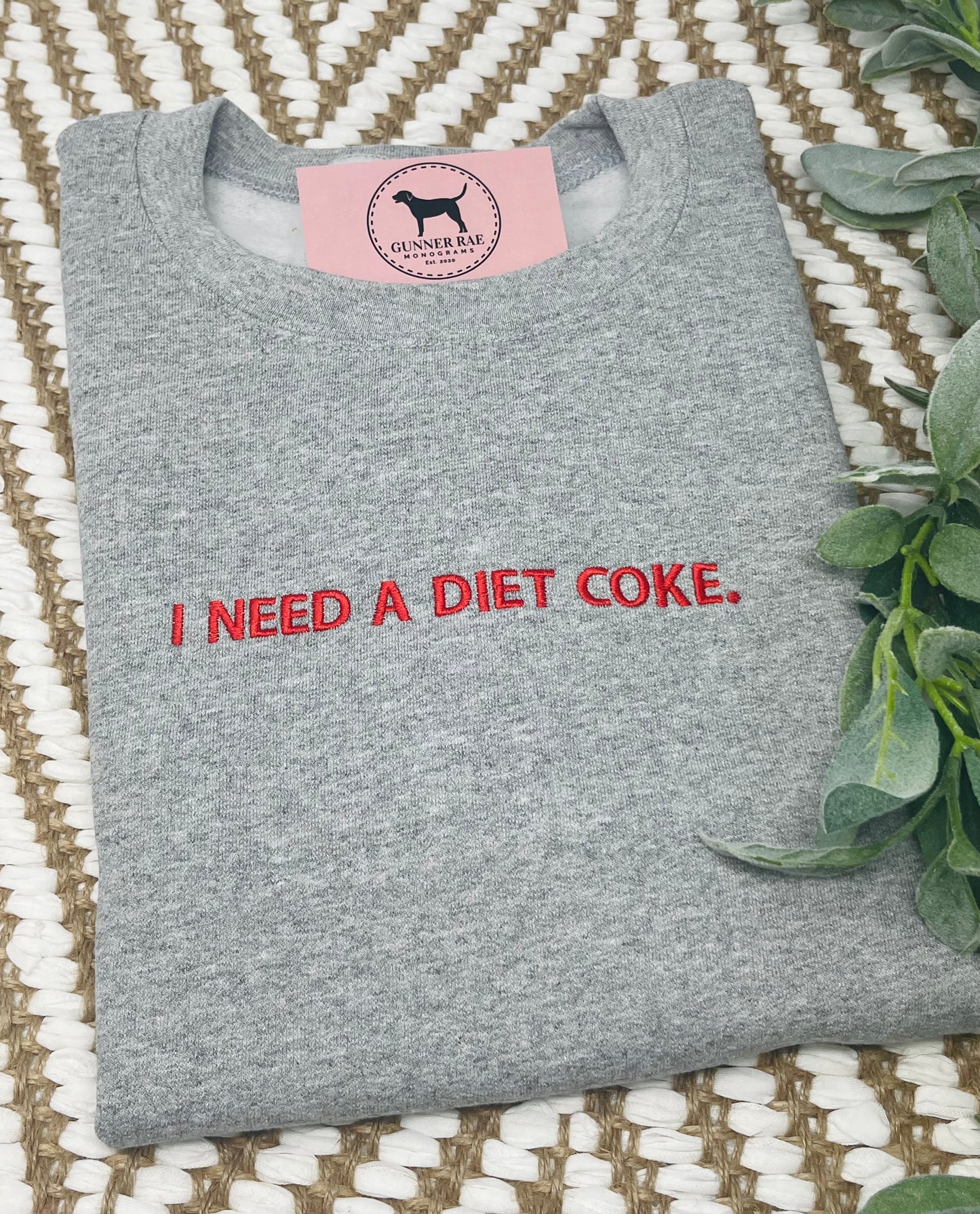 I NEED A DIET SODA Custom Embroidered T-shirt or Sweatshirt