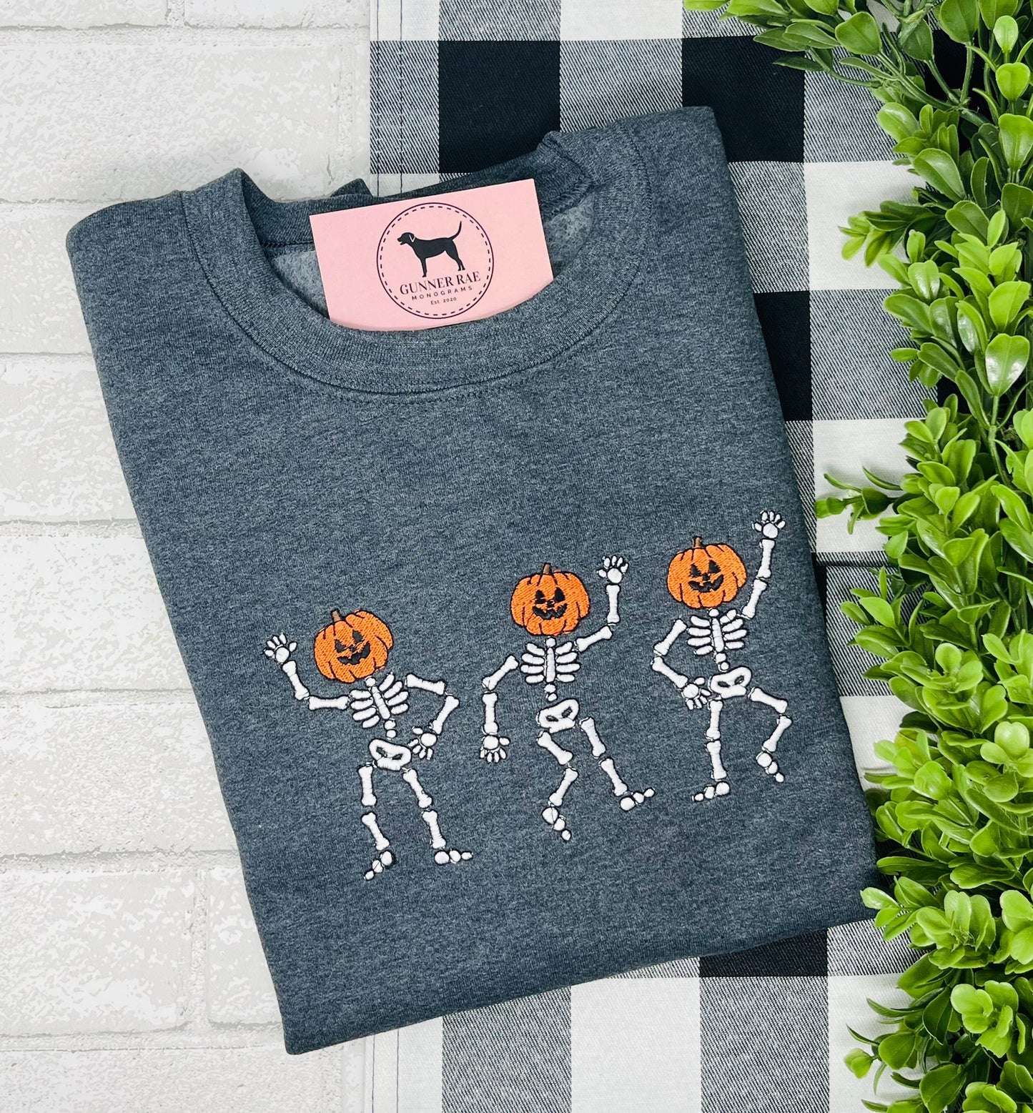 DANCING SKELETONS Embroidered T-shirt or Sweatshirt