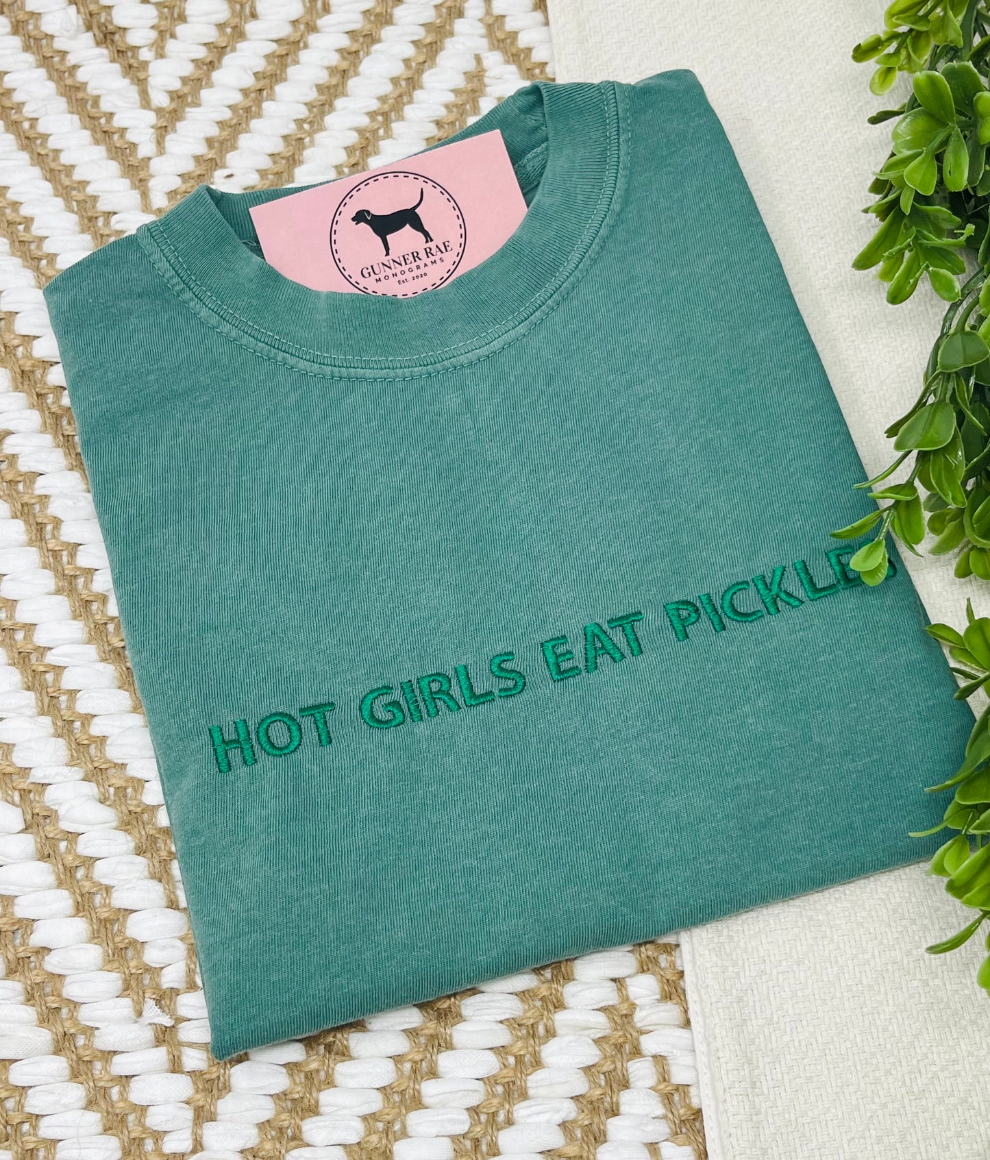HOT GIRLS EAT PICKLES Custom Embroidered T-shirt or Sweatshirt