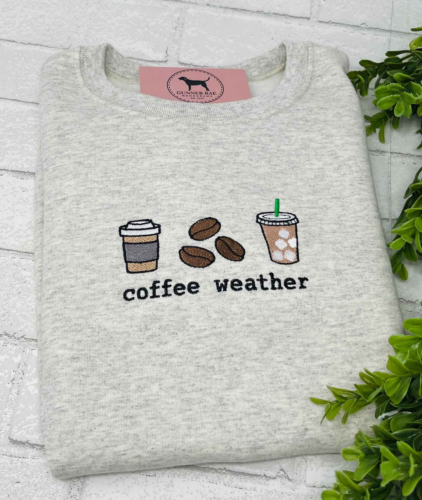 COFFEE WEATHER Embroidered T-shirt or Sweatshirt