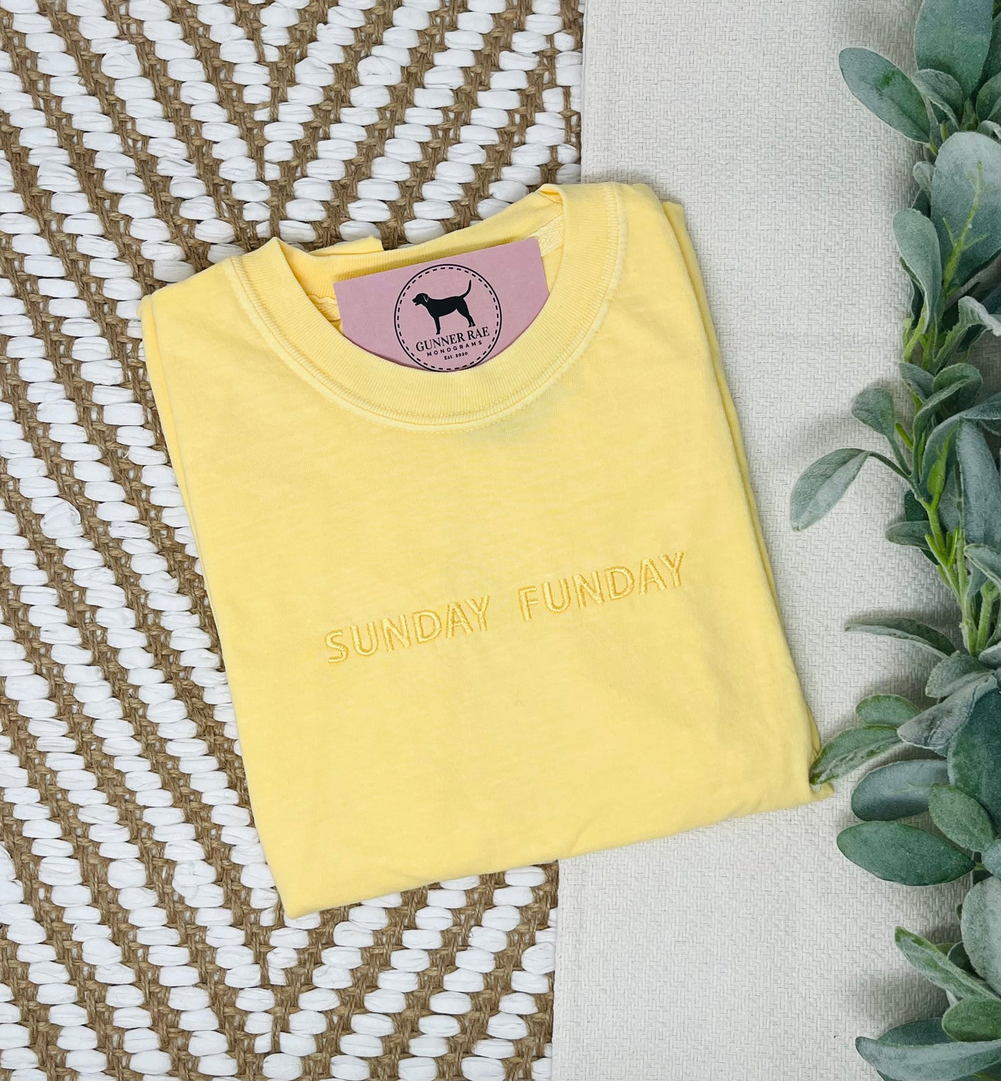 SUNDAY FUNDAY Custom Embroidered T-shirt or Sweatshirt