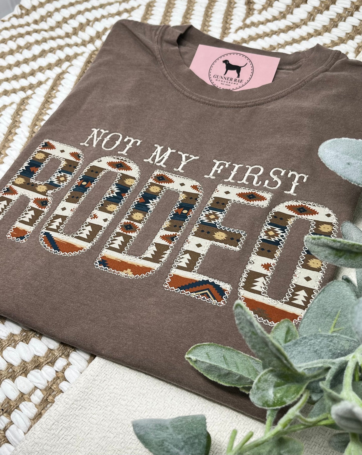 NOT MY FIRST RODEO Applique Embroidered T-shirt or Sweatshirt