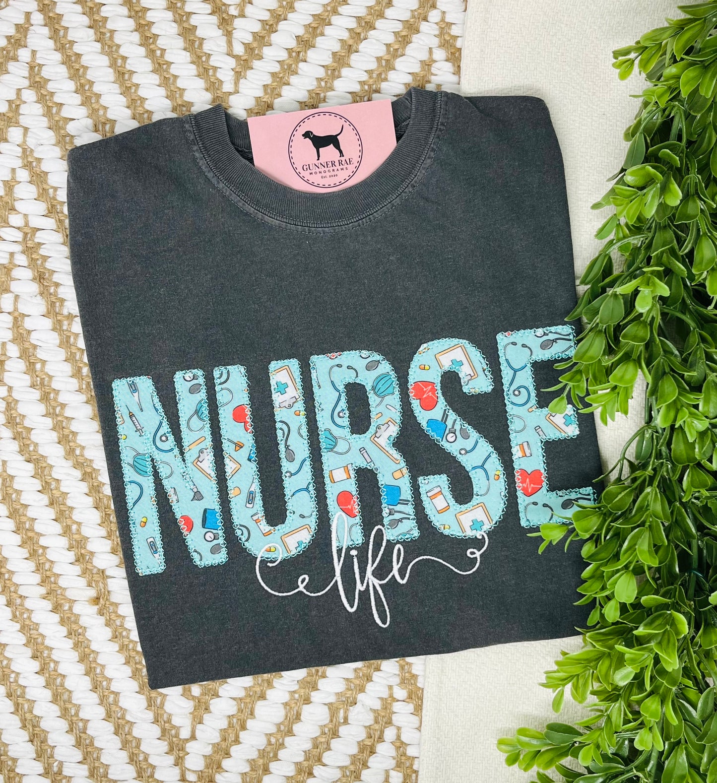 NURSE LIFE Applique T-shirt or Sweatshirt