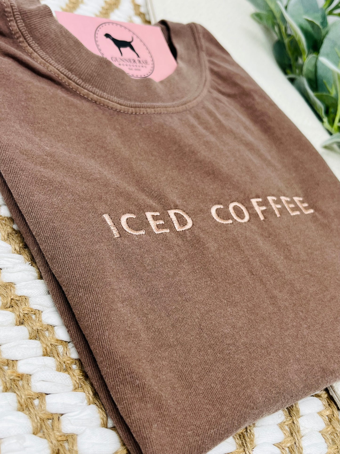 ICED COFFEE Custom Embroidered T-shirt or Sweatshirt