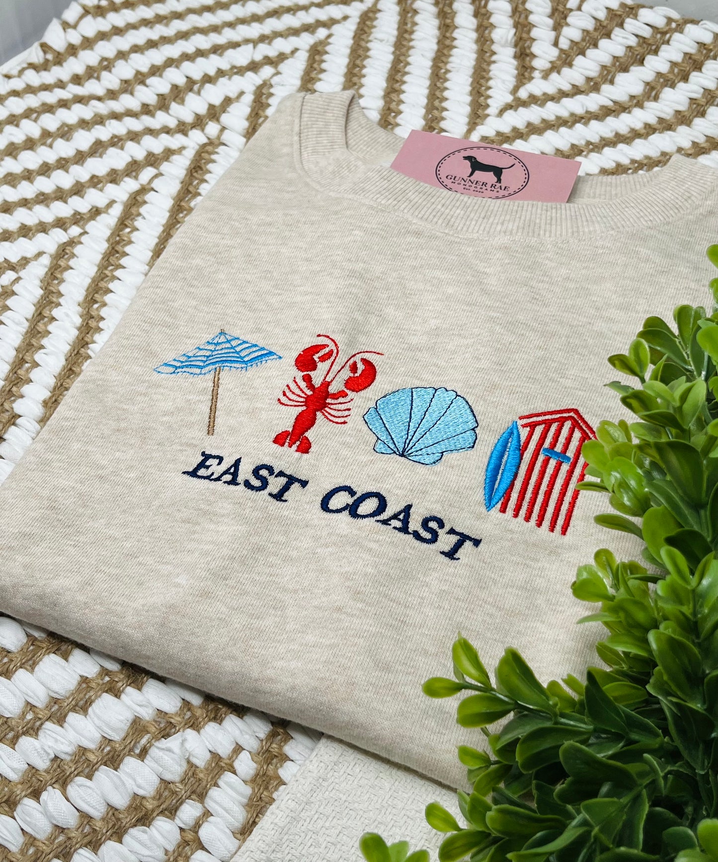 East Coast Embroidered T-shirt or Sweatshirt