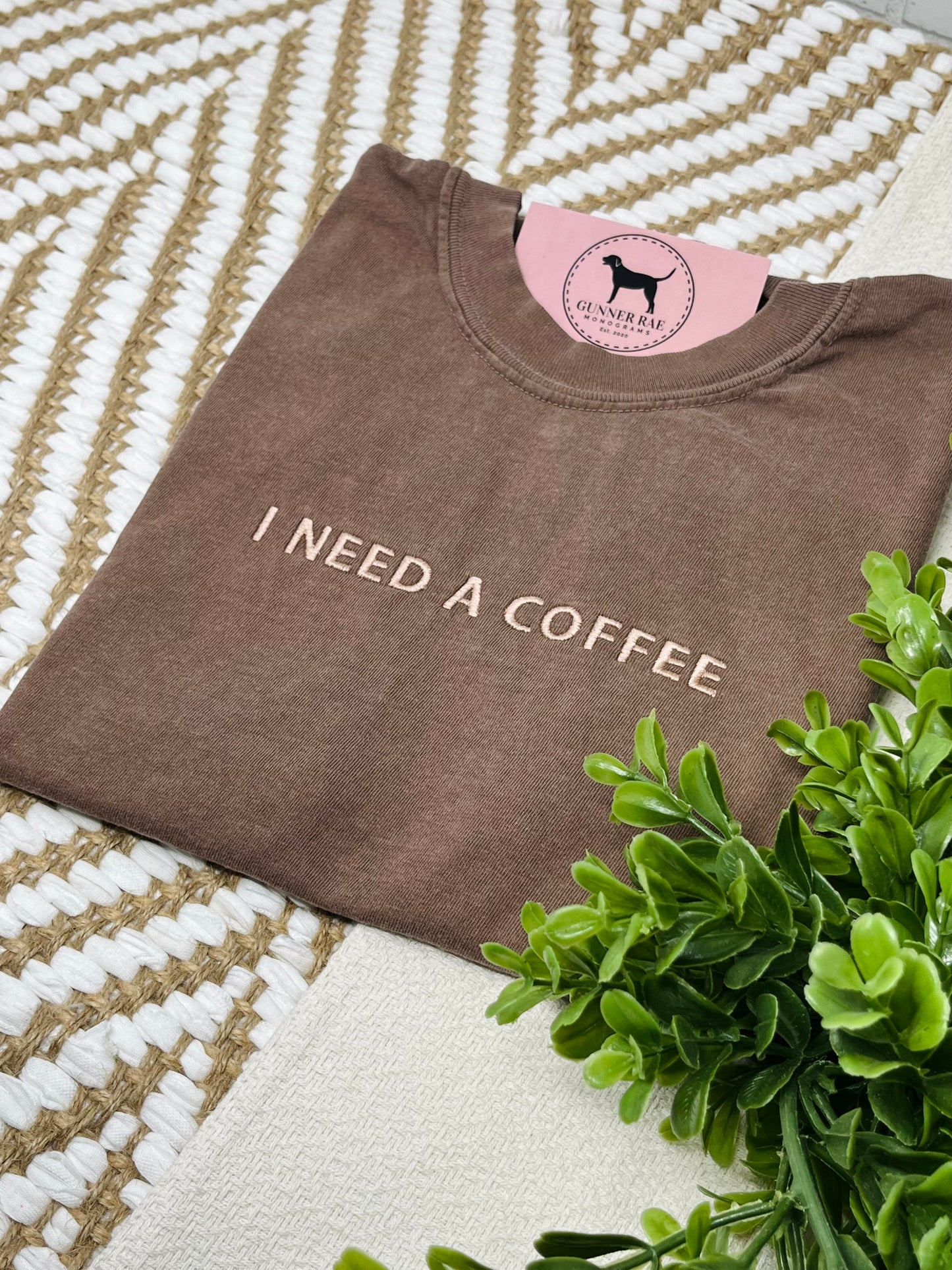 I NEED A COFFEE Custom Embroidered T-shirt or Sweatshirt