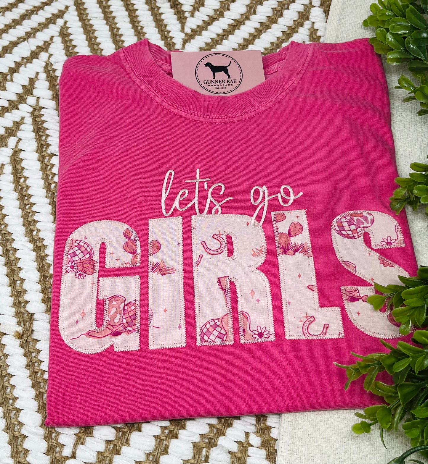 LET'S GO GIRLS Applique Embroidered T-shirt or Sweatshirt