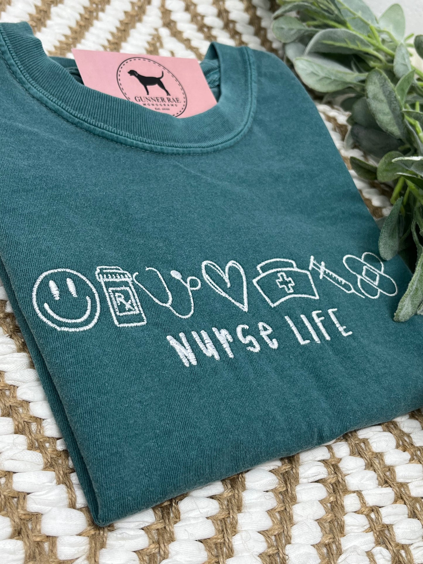 NURSE LIFE Embroidered T-shirt or Sweatshirt