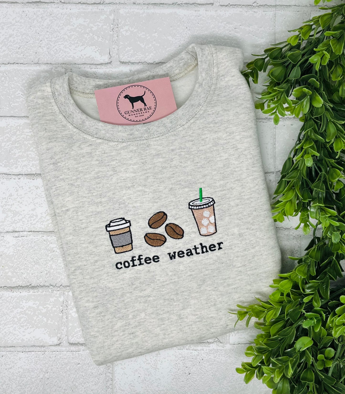 COFFEE WEATHER Embroidered T-shirt or Sweatshirt