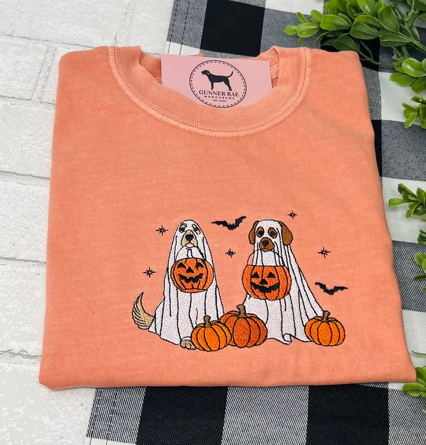 DOG GHOSTS 2 Embroidered T-shirt or Sweatshirt