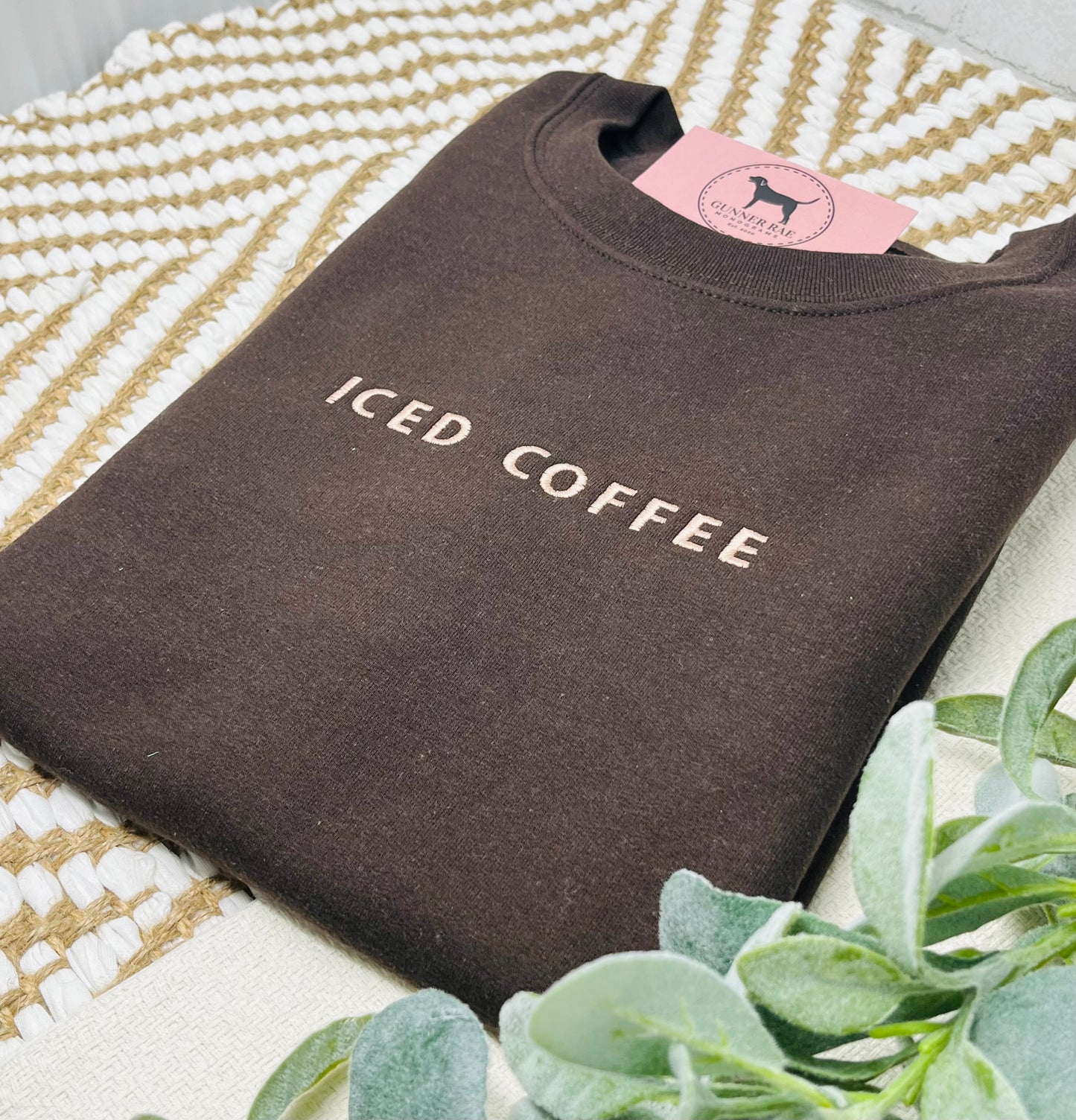 ICED COFFEE Custom Embroidered T-shirt or Sweatshirt