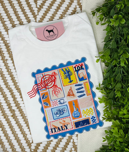Italian Stamp Applique T-shirt or Sweatshirt