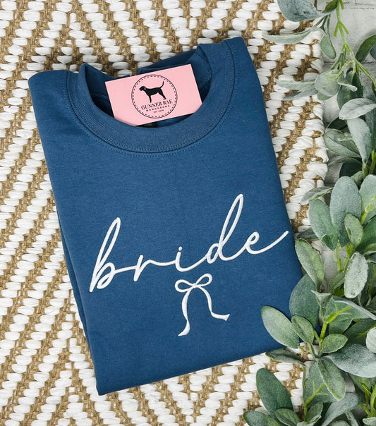 BRIDE BOW Custom Embroidered T-shirt or Sweatshirt