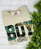 BOY MOM Applique Embroidered T-shirt or Sweatshirt