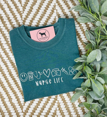 NURSE LIFE Embroidered T-shirt or Sweatshirt