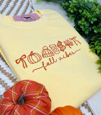 FALL VIBES Embroidered T-shirt or Sweatshirt