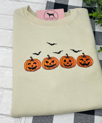 HALLOWEEN PUMPKINS Embroidered T-shirt or Sweatshirt