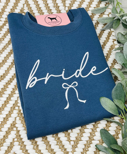 BRIDE BOW Custom Embroidered T-shirt or Sweatshirt
