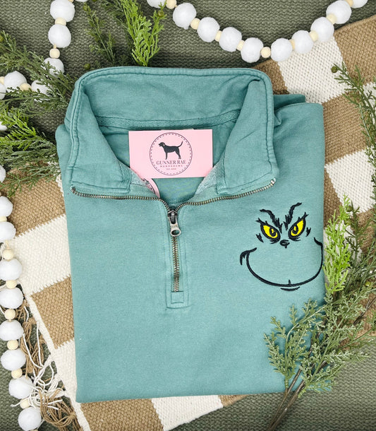 GREEN MONSTER 1/4 ZIP Sweatshirt