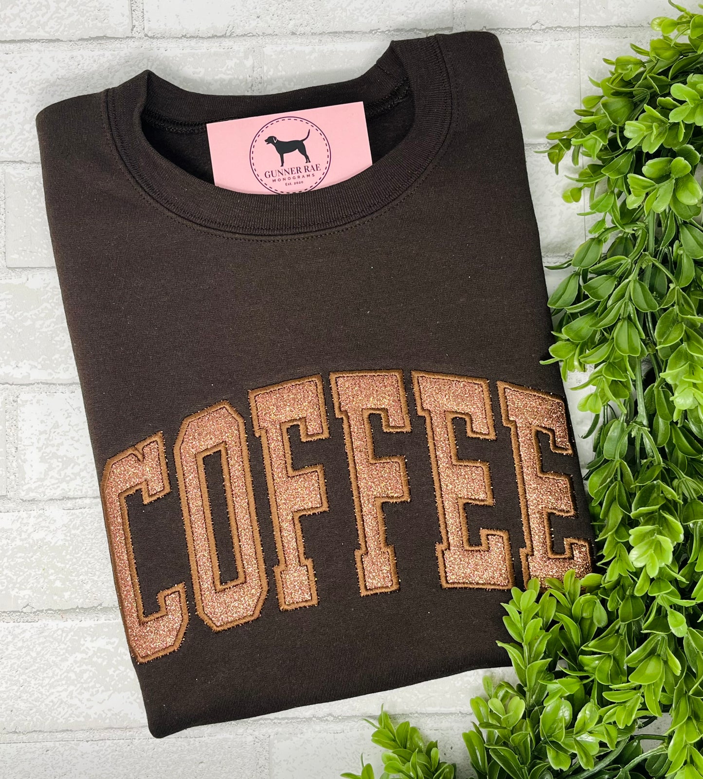 COFFEE GLITTER Embroidered T-shirt or Sweatshirt