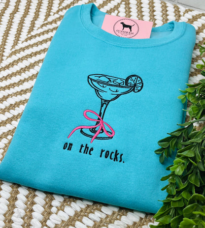 ON THE ROCKS MARGARITA Embroidered T-shirt or Sweatshirt