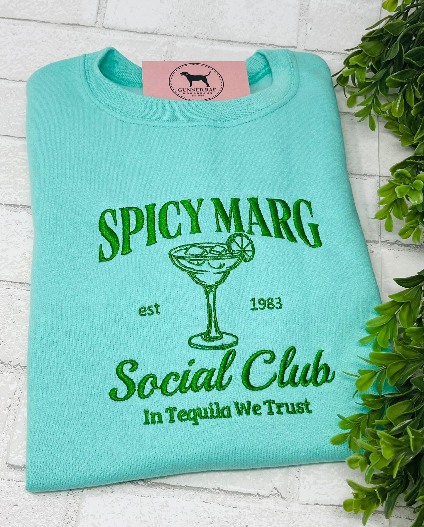 SPICY MARG SOCIAL CLUB Embroidered T-shirt or Sweatshirt