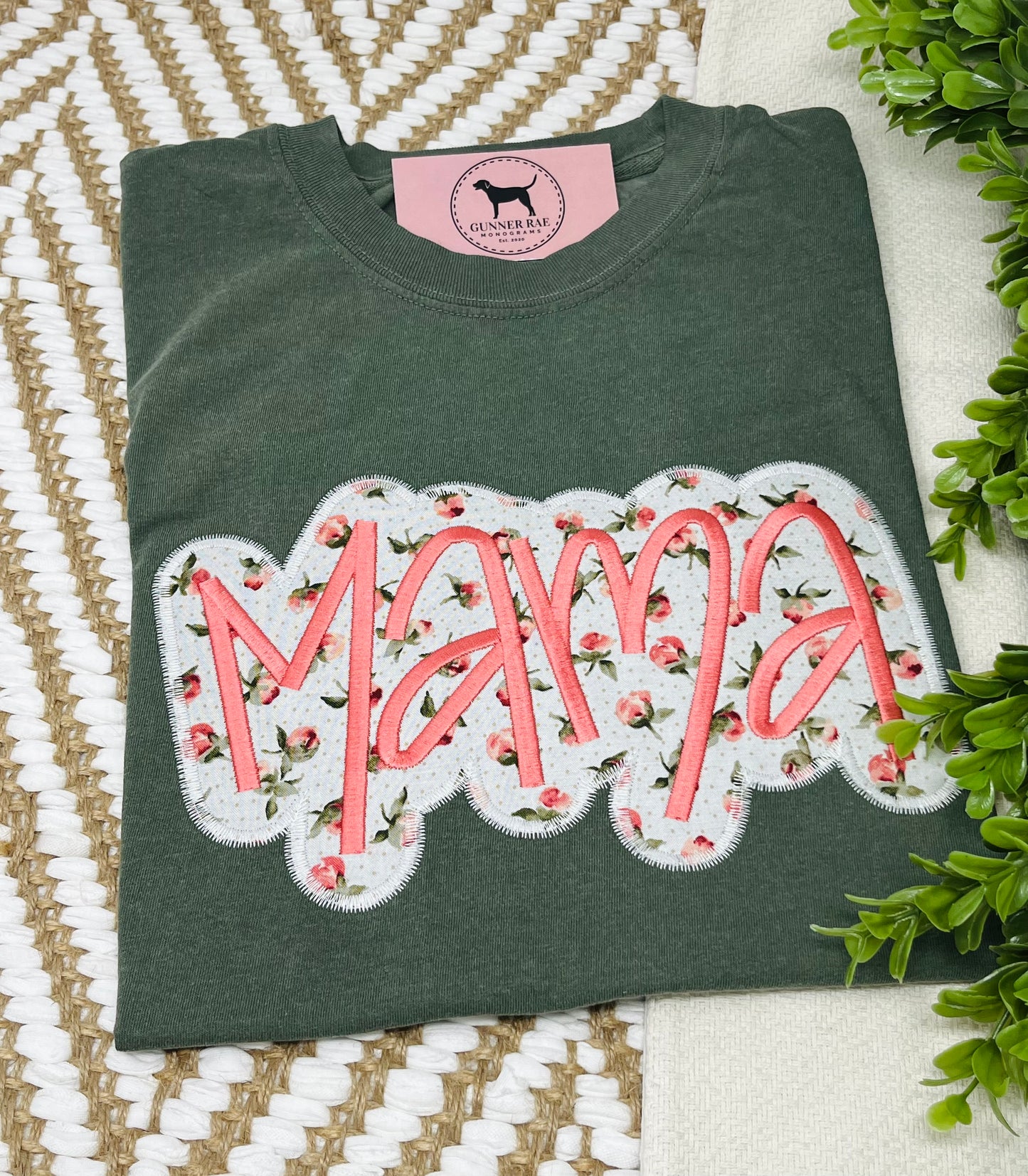 MAMA Applique Embroidered T-shirt or Sweatshirt (outline)