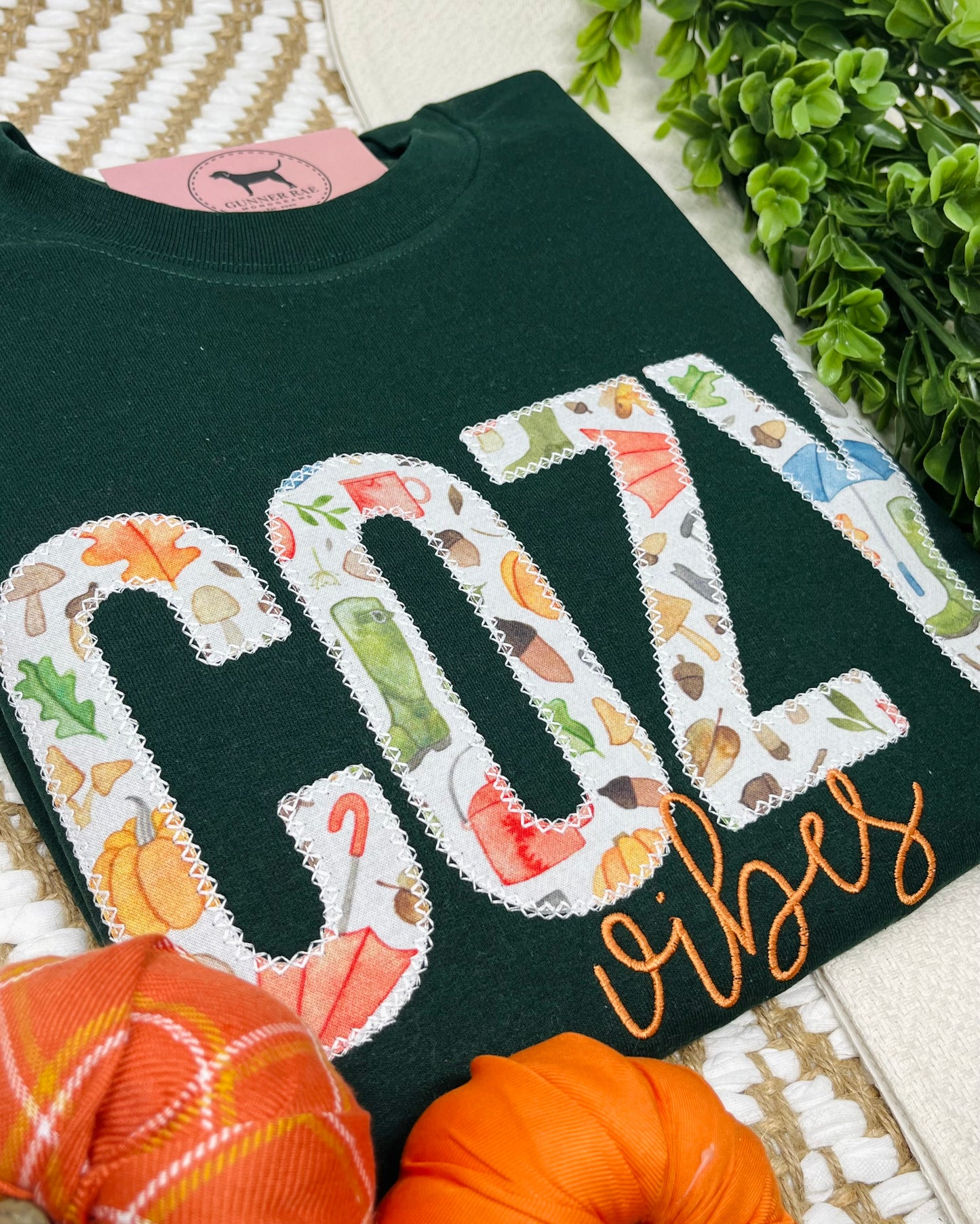 COZY VIBES Applique Embroidered T-shirt or Sweatshirt
