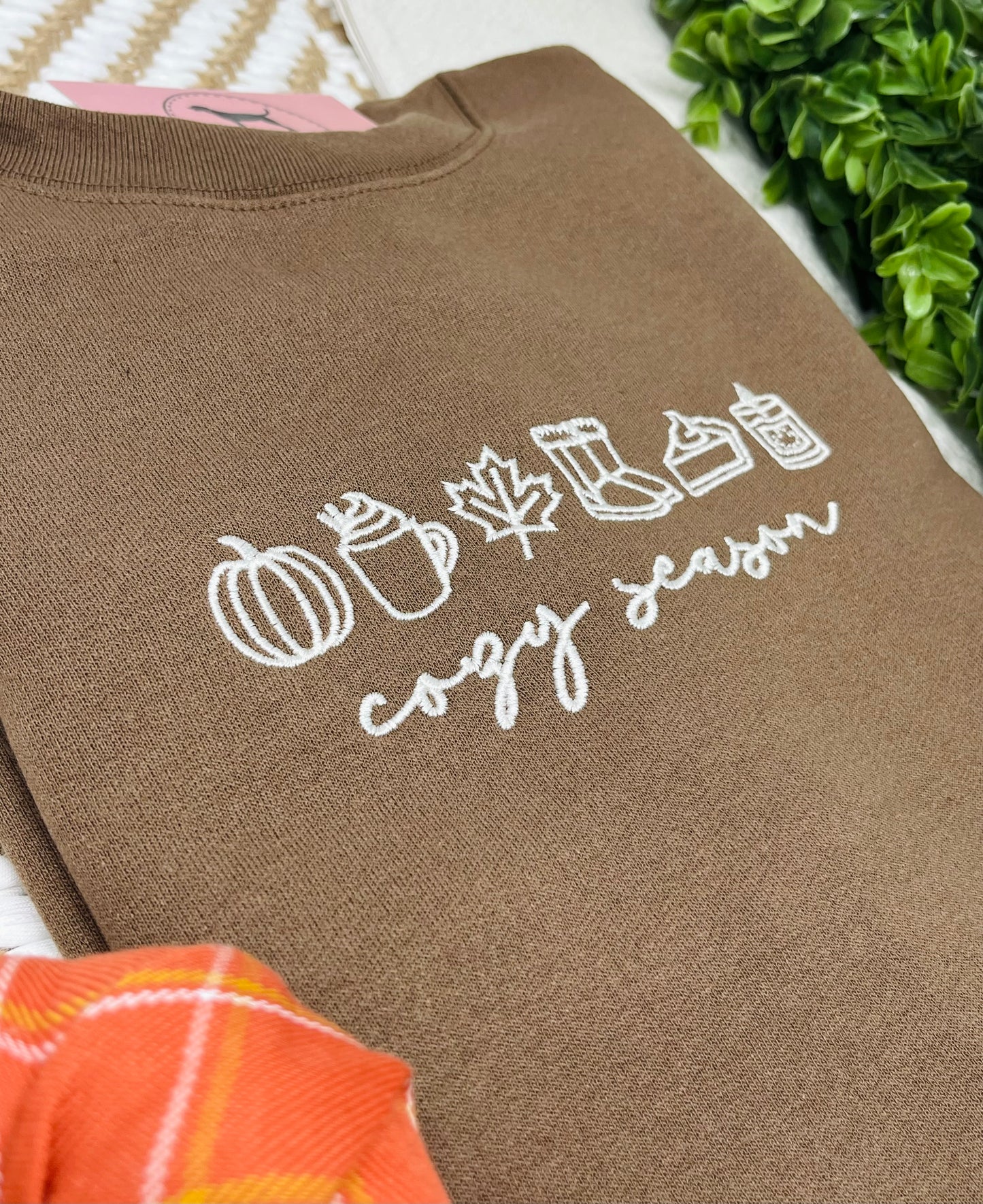 COZY SEASON Embroidered T-shirt or Sweatshirt (single color icon)
