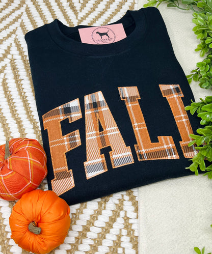 FALL PLAID Applique Embroidered T-shirt or Sweatshirt