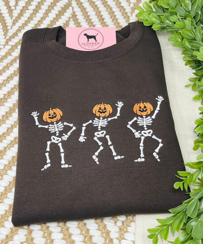 DANCING SKELETONS Embroidered T-shirt or Sweatshirt