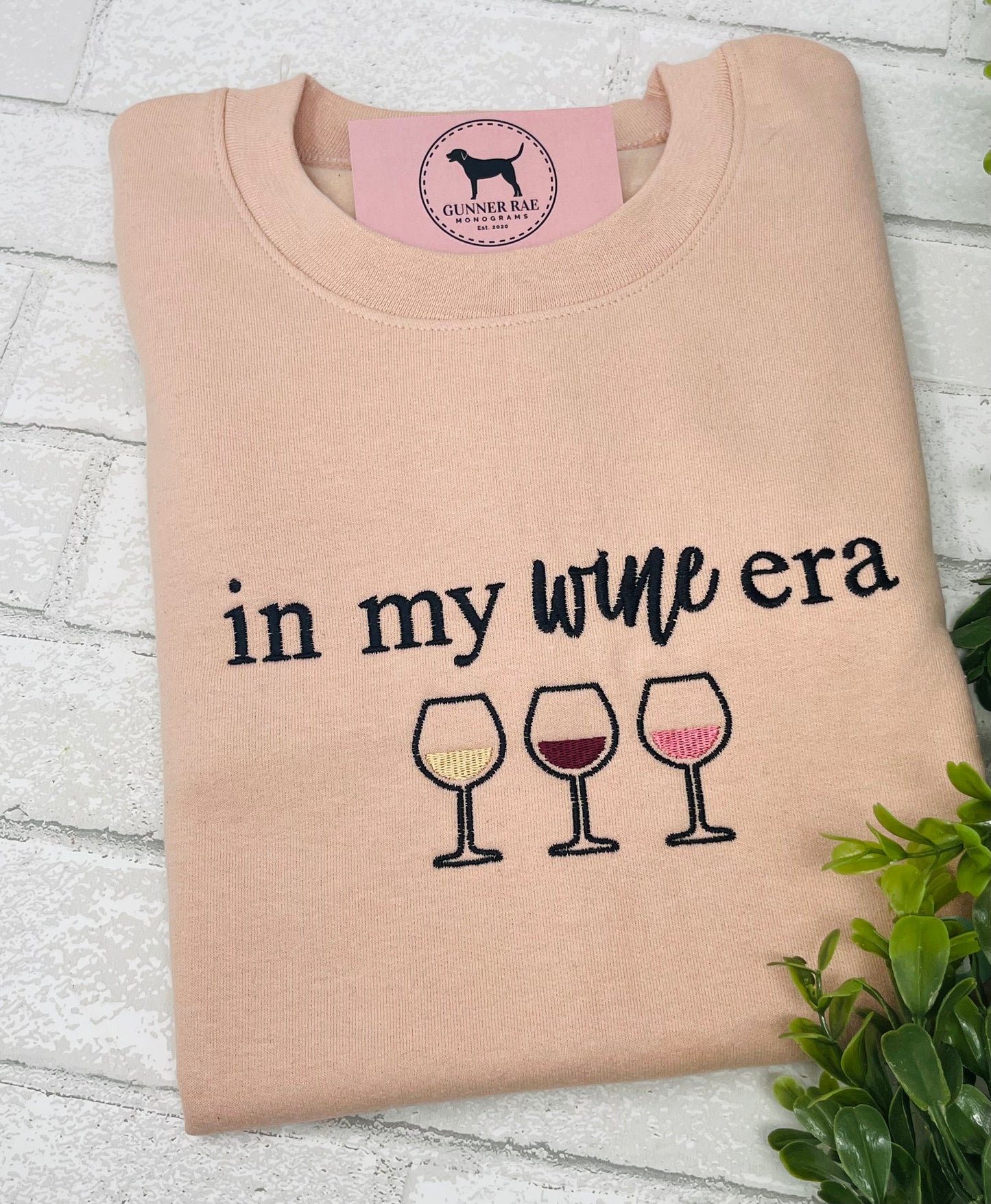 IN MY WINE ERA Custom Embroidered T-shirt or Sweatshirt