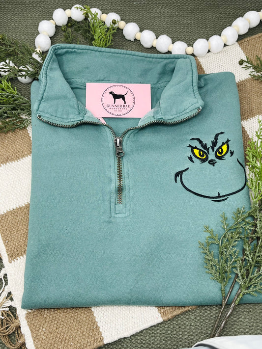 GREEN MONSTER 1/4 ZIP Sweatshirt