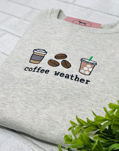 COFFEE WEATHER Embroidered T-shirt or Sweatshirt