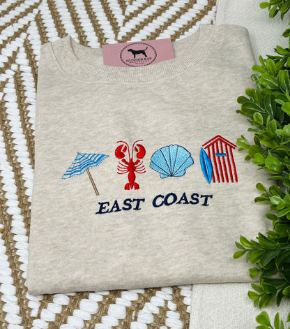 East Coast Embroidered T-shirt or Sweatshirt