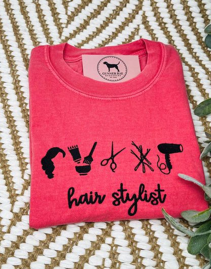 HAIR STYLIST Embroidered T-shirt or Sweatshirt