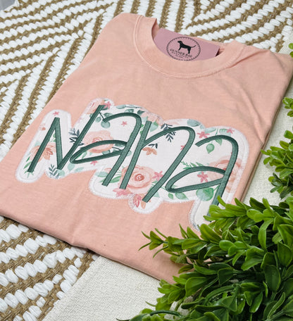 NANA Applique Embroidered T-shirt or Sweatshirt (outline)