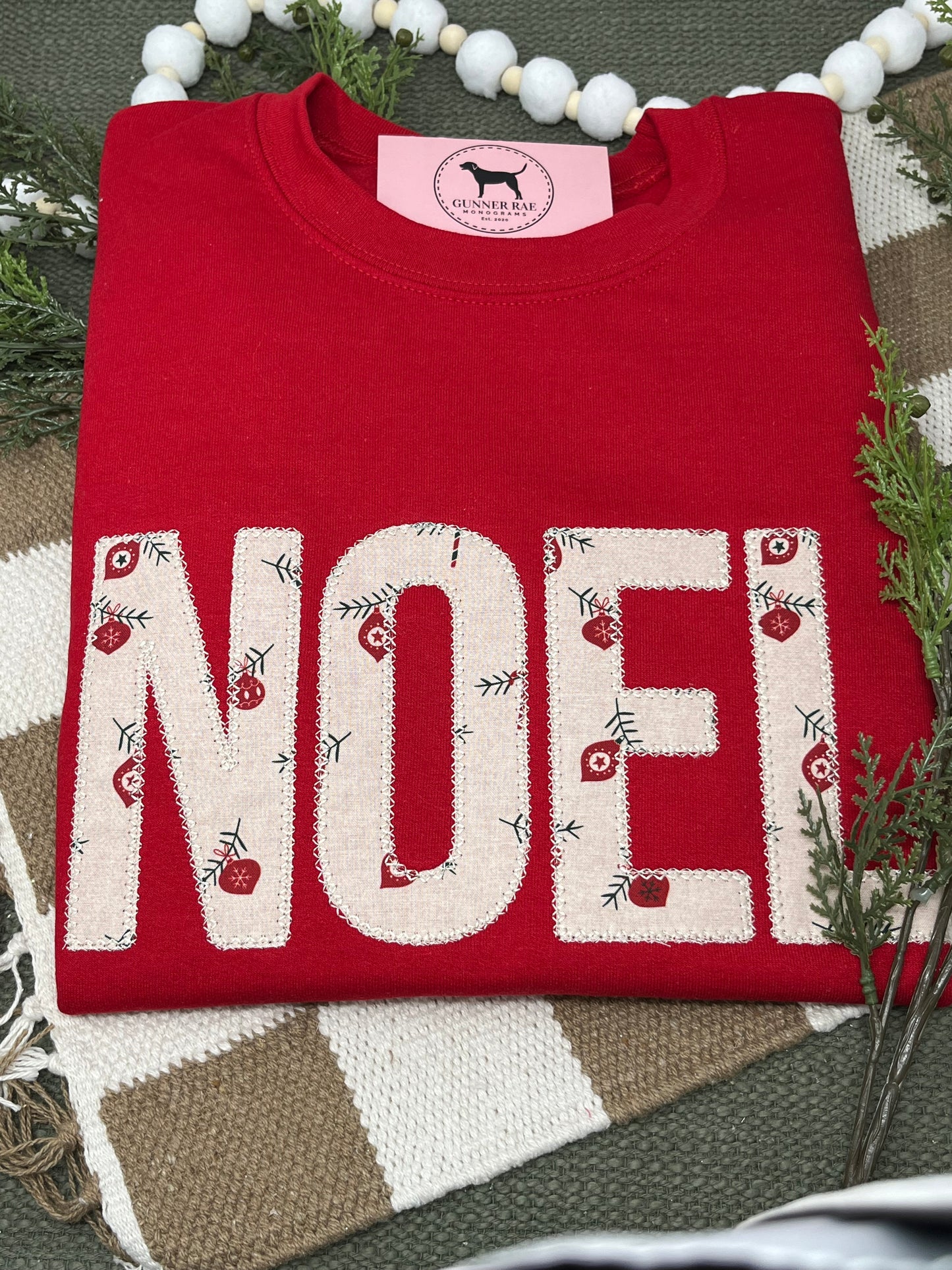 NOEL APPLIQUE Embroidered T-shirt or Sweatshirt