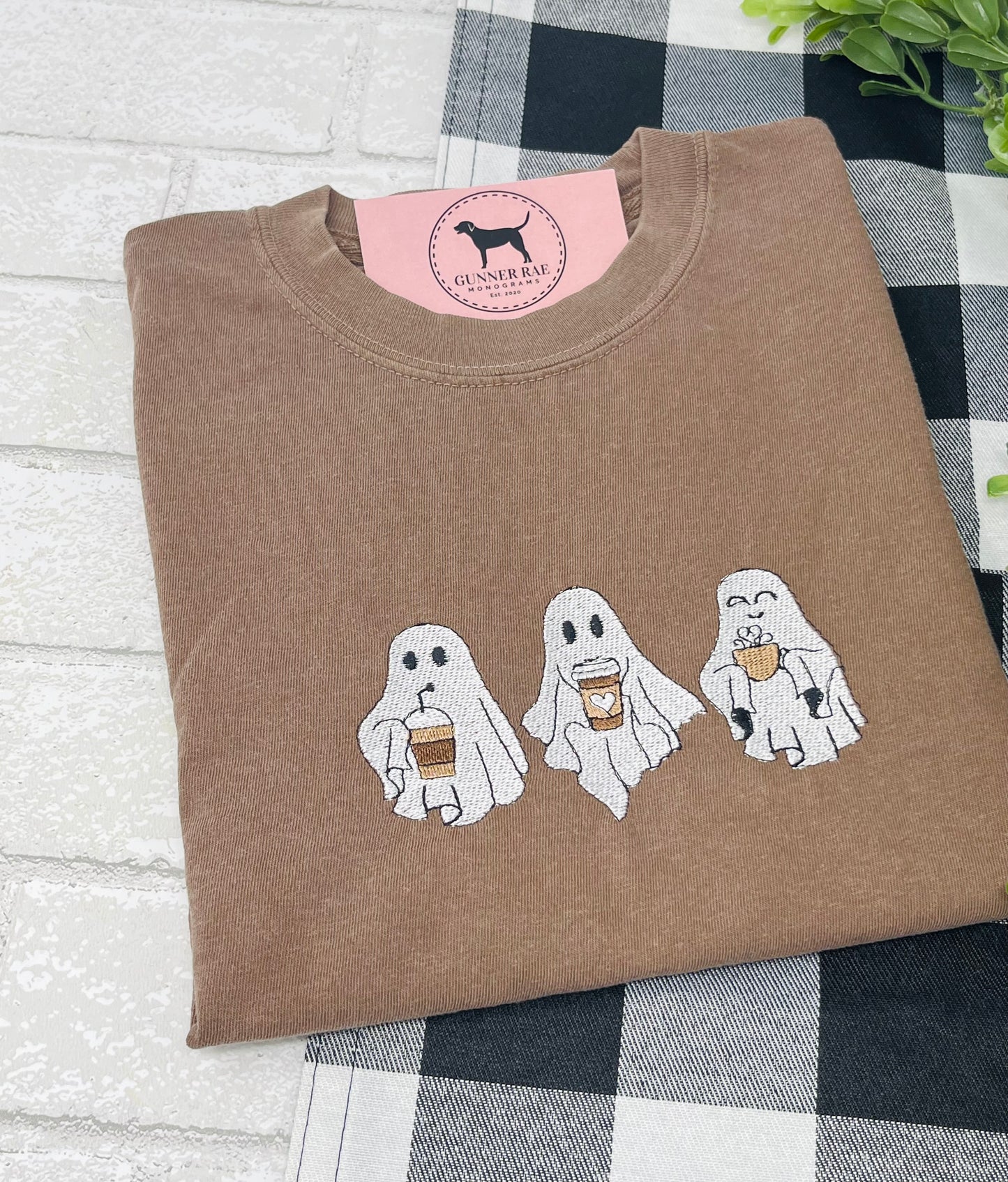 COFFEE GHOST TRIO Embroidered T-shirt or Sweatshirt