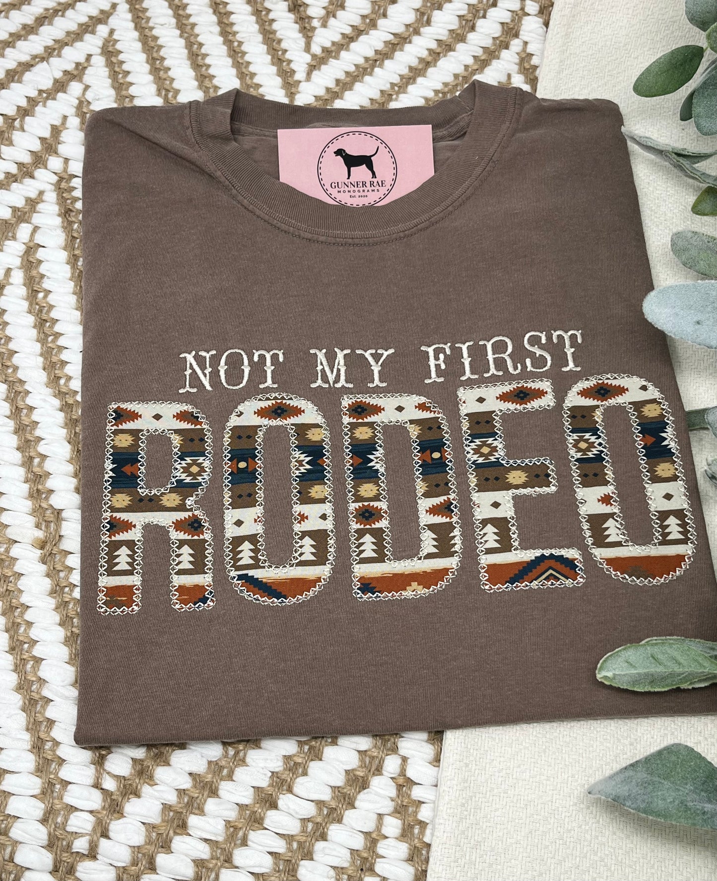 NOT MY FIRST RODEO Applique Embroidered T-shirt or Sweatshirt