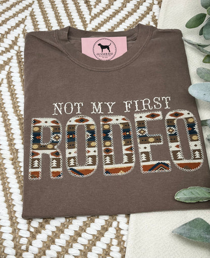 NOT MY FIRST RODEO Applique Embroidered T-shirt or Sweatshirt