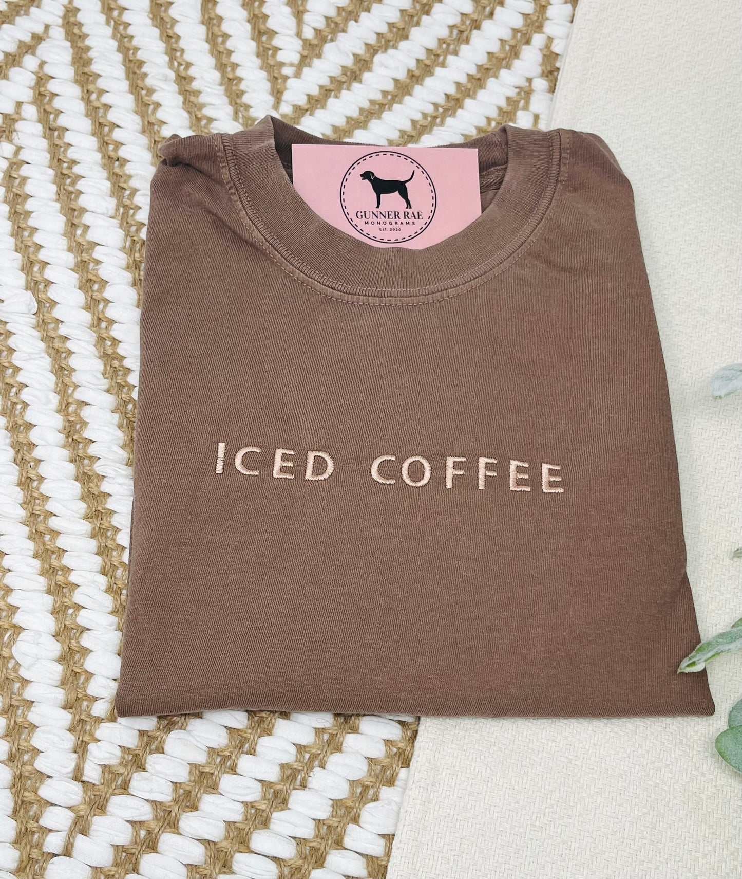 ICED COFFEE Custom Embroidered T-shirt or Sweatshirt