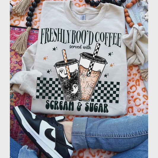 FRESHLY BOO'D COFFEE Graphic T-shirt or Sweatshirt