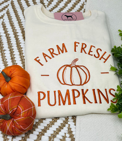 FARM FRESH PUMPKINS Embroidered T-shirt or Sweatshirt