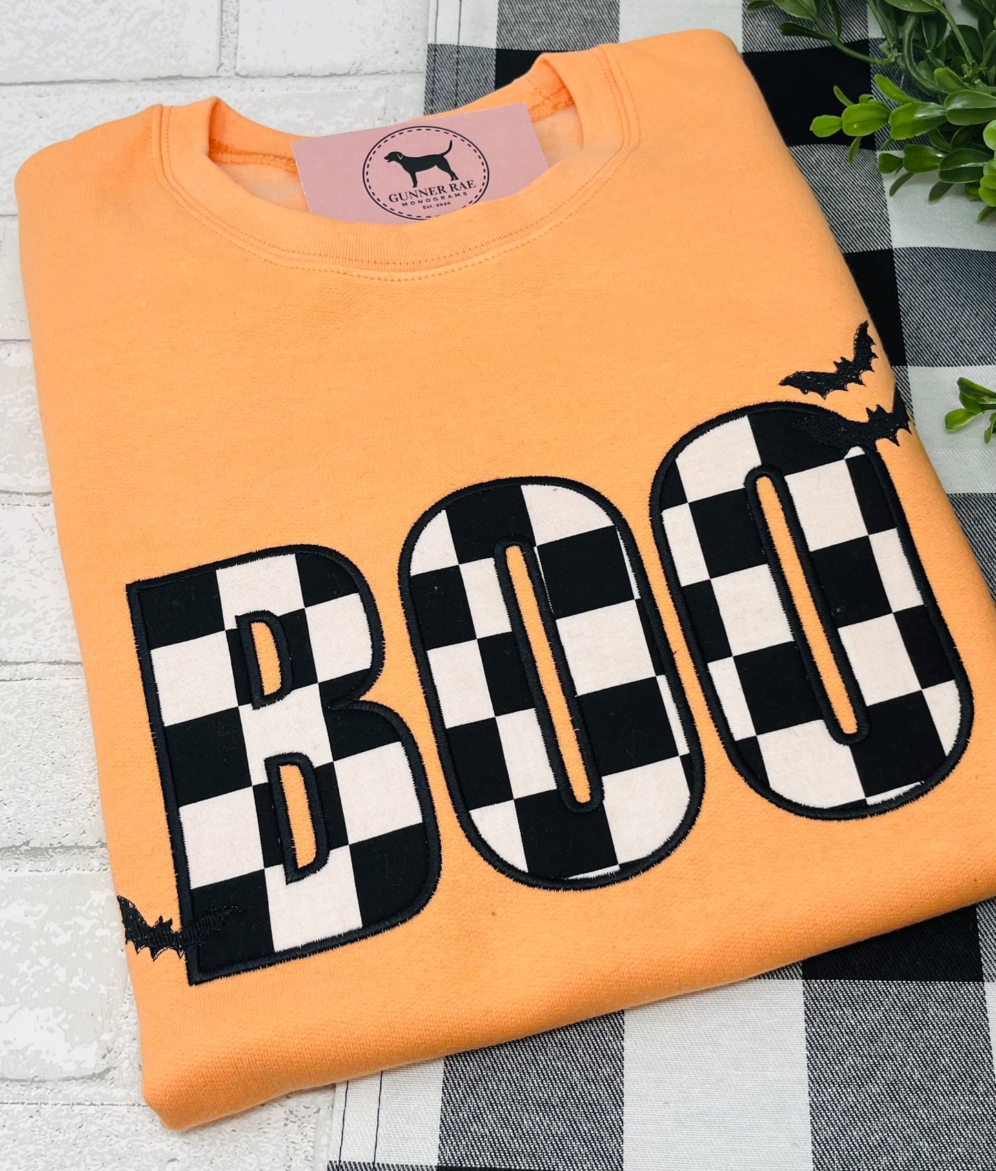 BOO BATS Applique Embroidered T-shirt or Sweatshirt