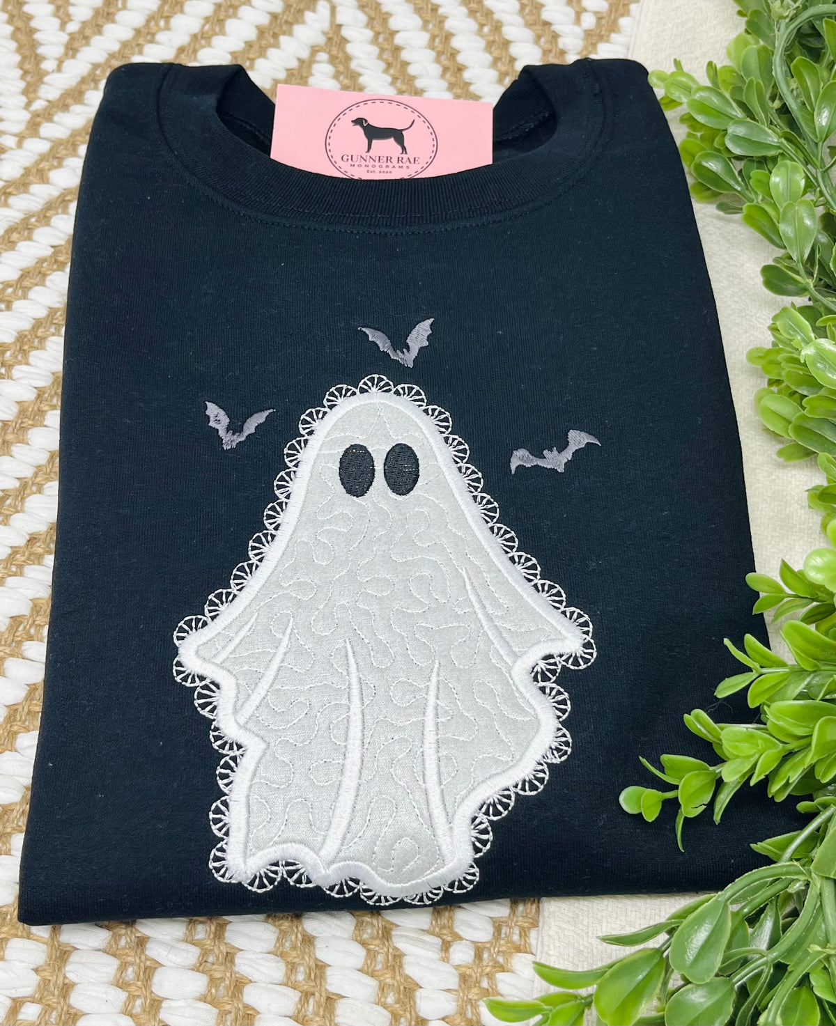 LACE GHOST Applique Embroidered T-shirt or Sweatshirt